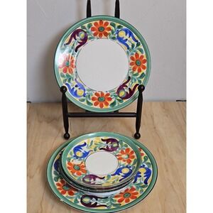 Vintage Czechoslovakia Hand Painted Moravian Plates & Saucers Lot 5 Floral